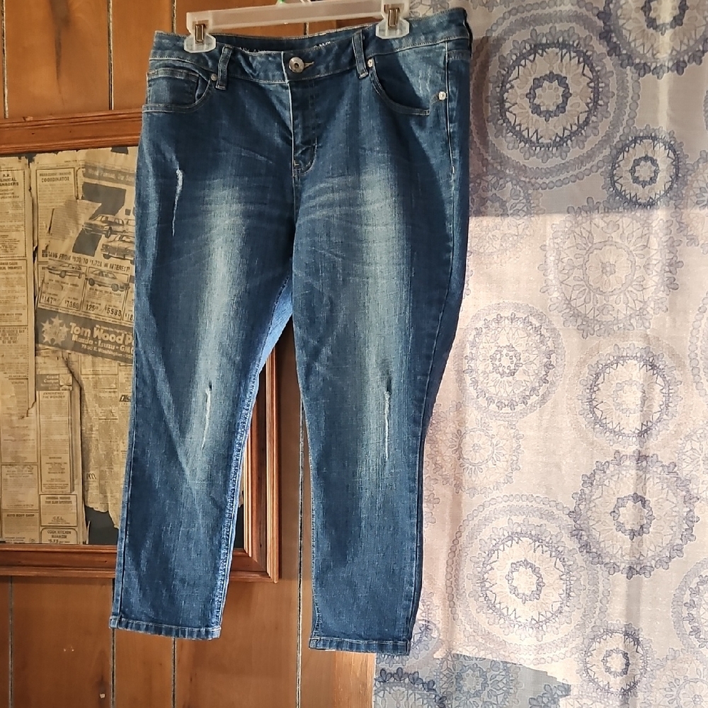 a.n.a Denim Blue Skinny Ankle Jeans